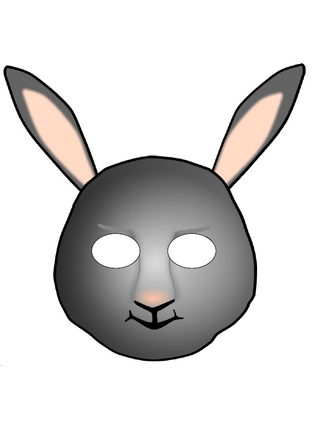 çocuklar için hazır kağıttan Tavşan maskesi şablonu